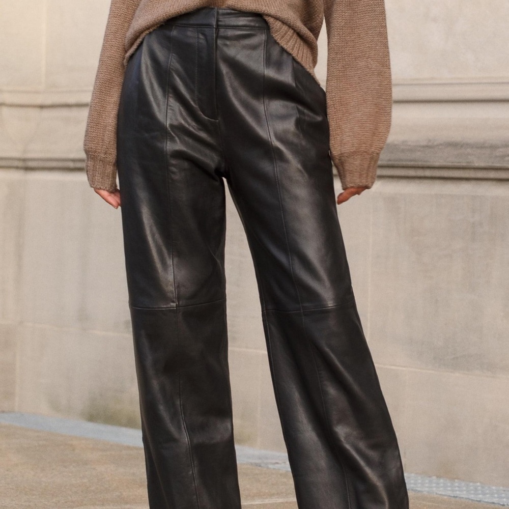 Reformation Veda Rivington Vegan Leather Wide Leg Leather Trouser